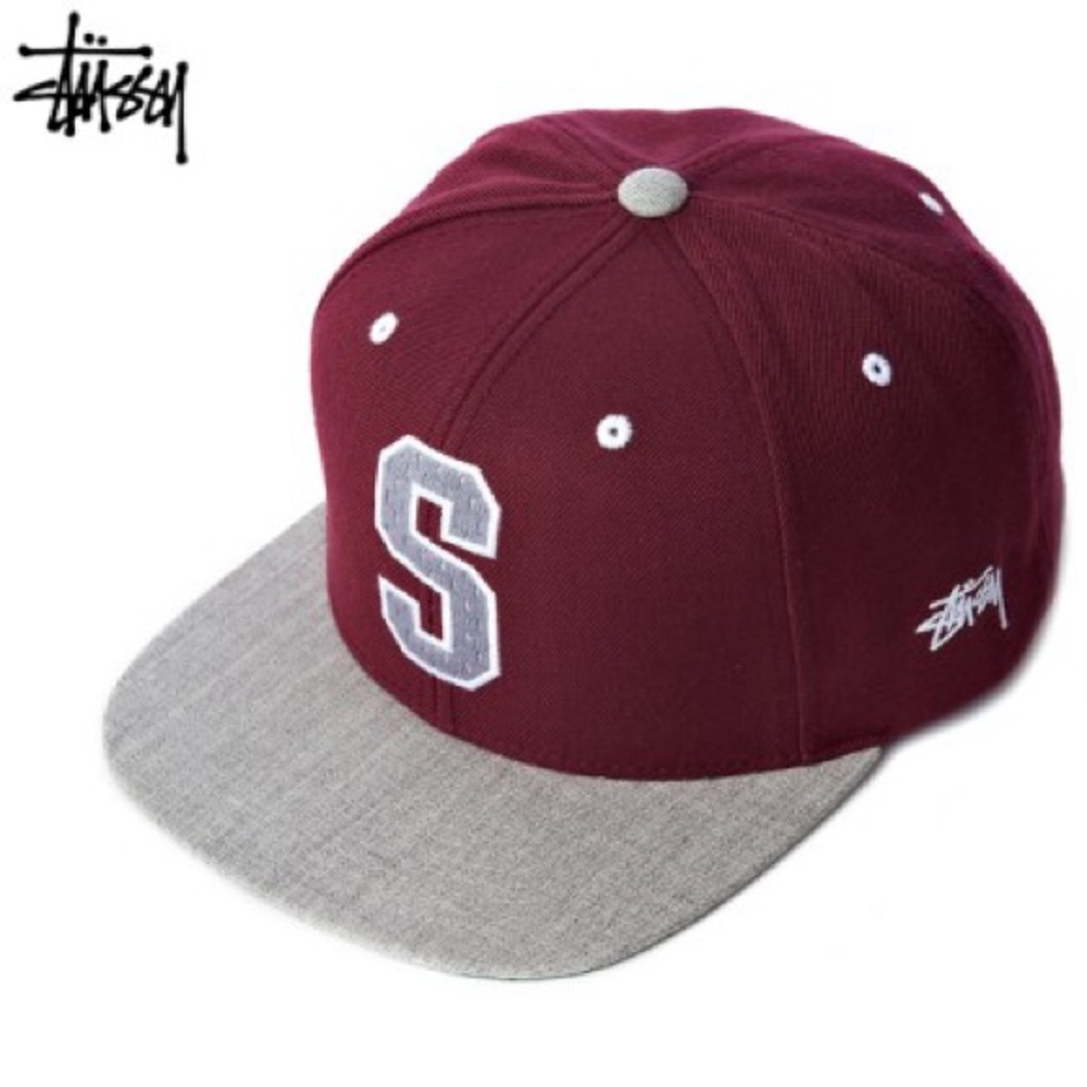 STUSSY Burgundy Snapback
